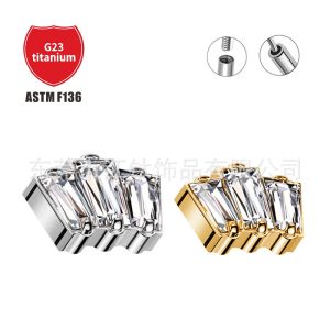 G23 Titanium Ear Bone Crown Inlaid Zircon Cartilage Stud Earring for Women Men