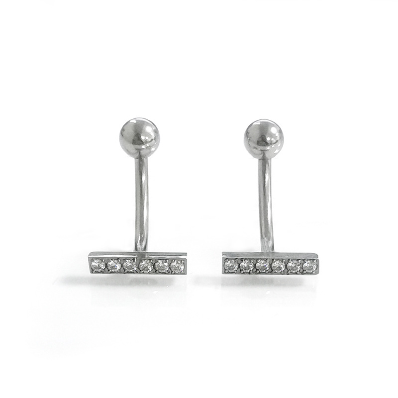 F136 Titanium Navel Ring Curved Barbell with Zircon Ball G23 Titanium Alloy Body Piercing Belly Button Ring - Image 5