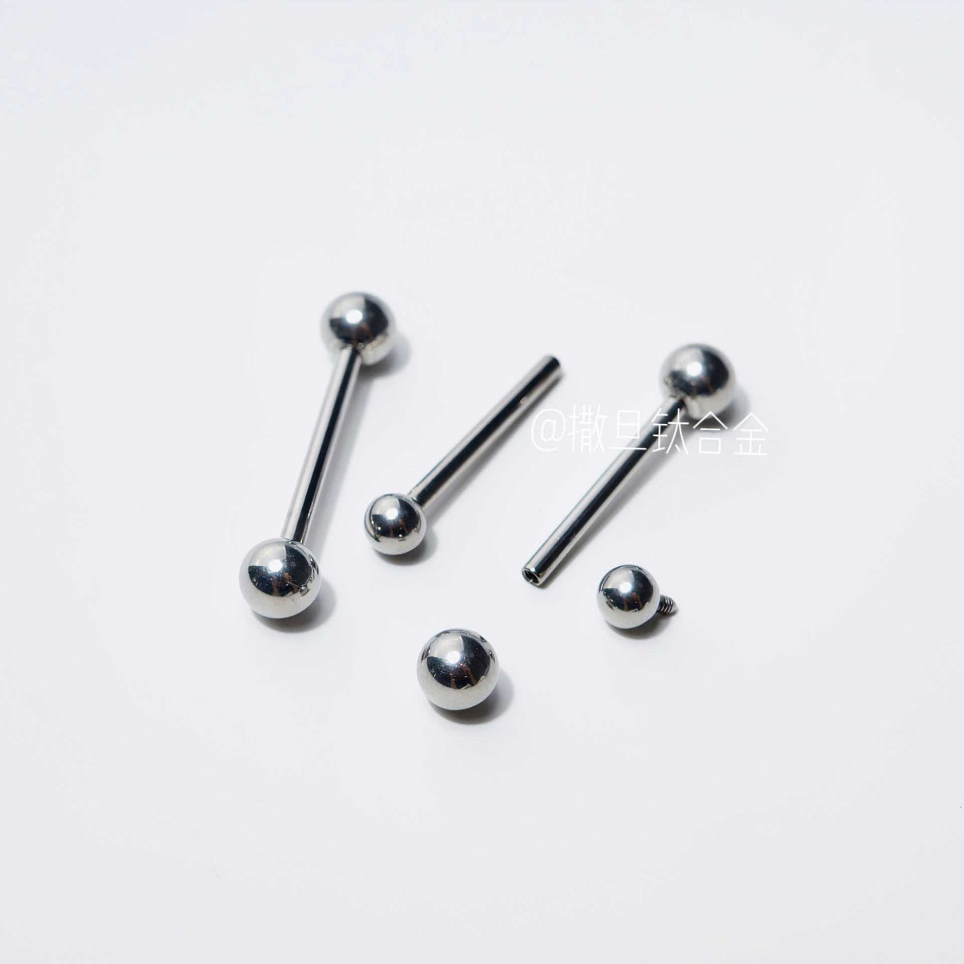 Titanium Alloy F136 Internal Thread Tongue Barbell 14G Anodized Color Changing Piercing Jewelry Double Ball Tongue Nail - Image 3