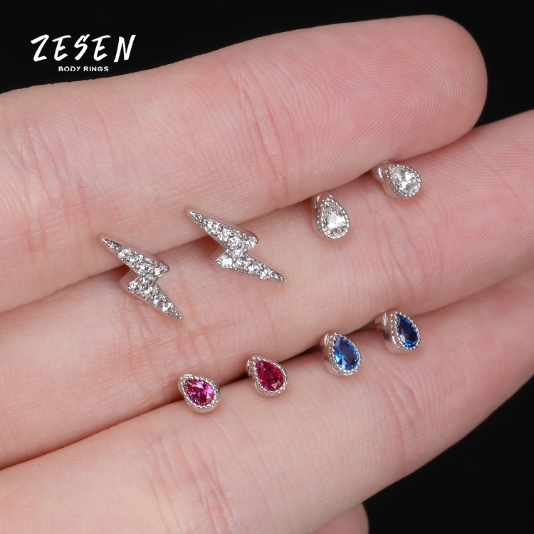 Geometric Diamond Rhinestone Lightning Ear Cuff Earring for Women - Image 4