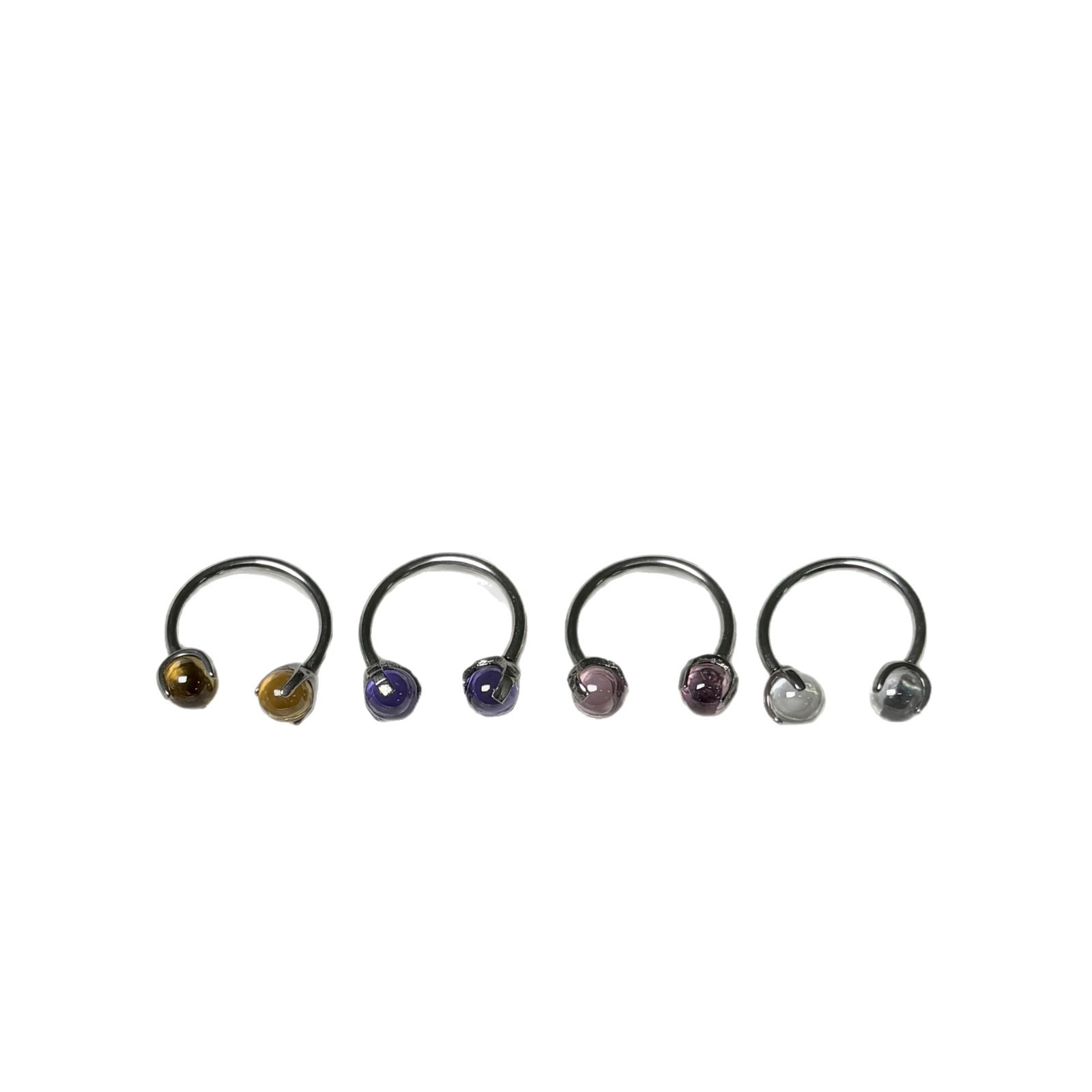 Three-Claw Round Bead Titanium Steel Lip Ring Punk Ear Bone Nail Internally Threaded Flat Bottom Hot Girl Piercing Jewelry - Image 5