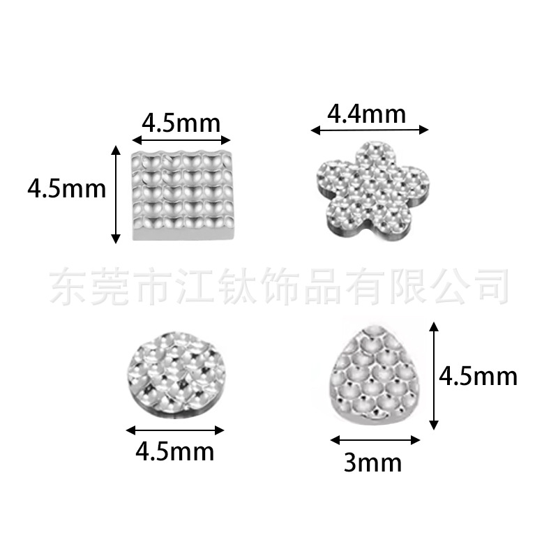 G23 Titanium Ear Bone Nail Flower Water Drop Square Hammer Pattern Body Piercing Ear Stud - Image 3