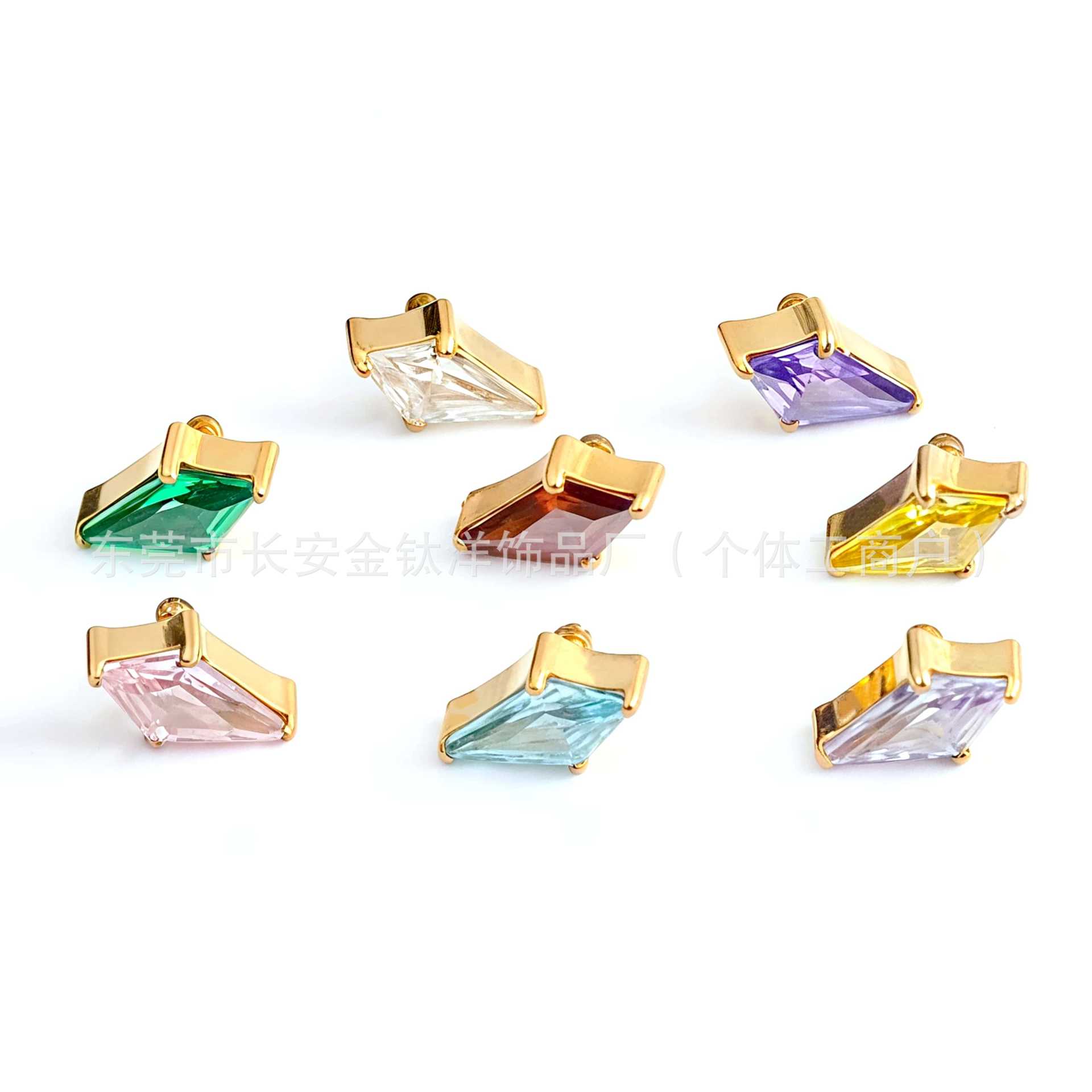 F136 Titanium 18K Gold-Plated Kite 5A Zircon Earrings Lip Nails Nose Nails G23 Titanium Alloy Body Piercing Jewelry - Image 5