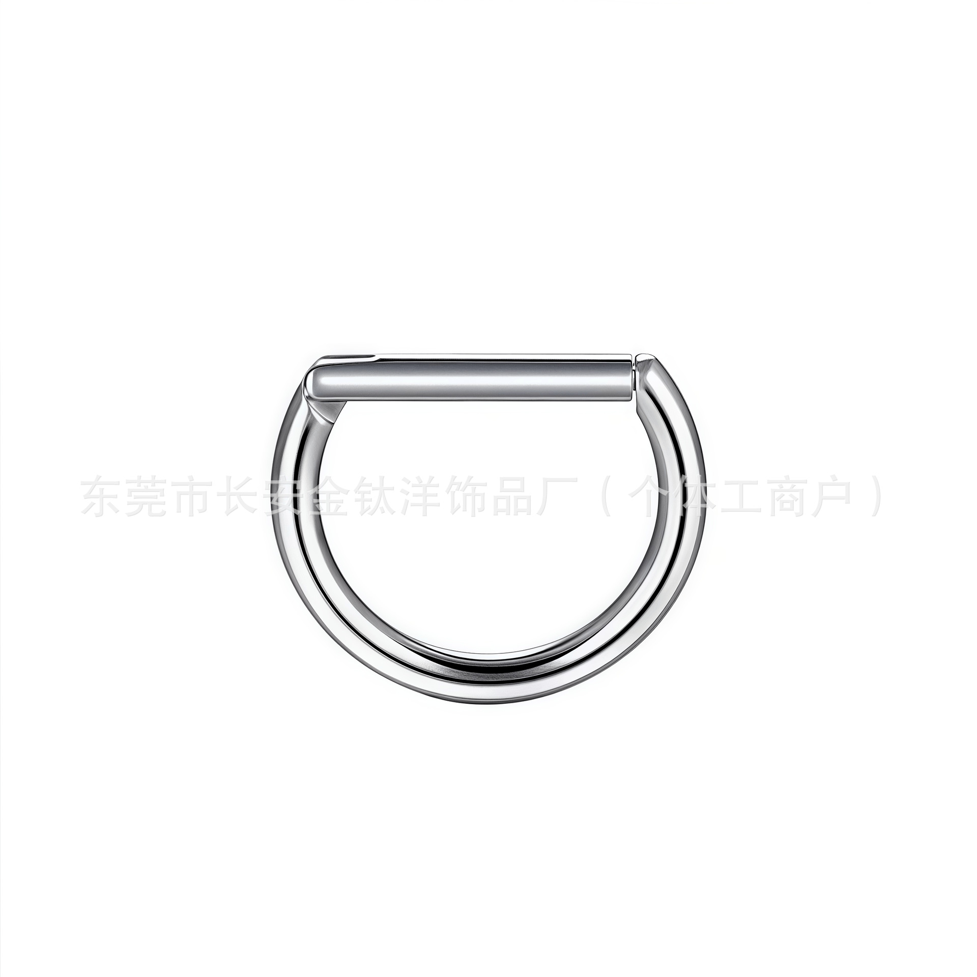 F136 Titanium D-Shaped Nose Ring Closed Ring Hoop Ear Bone Ring G23 Titanium Alloy Body Piercing Jewelry - Image 3
