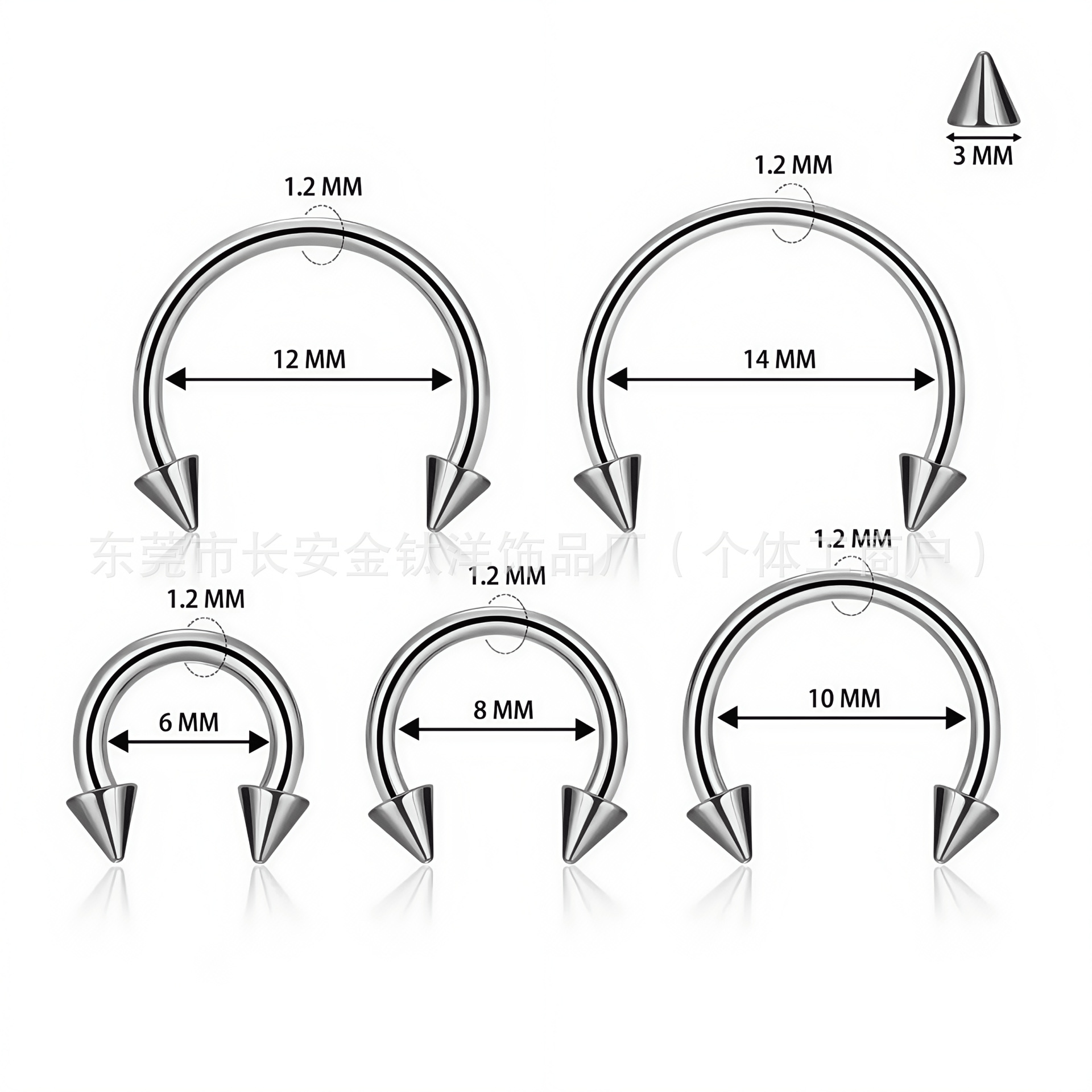 F136 Titanium Internally Threaded Devil Nose Ring Pointed Cone Septum Lip Ring G23 Titanium Alloy Piercing Jewelry Ear Stud - Image 4