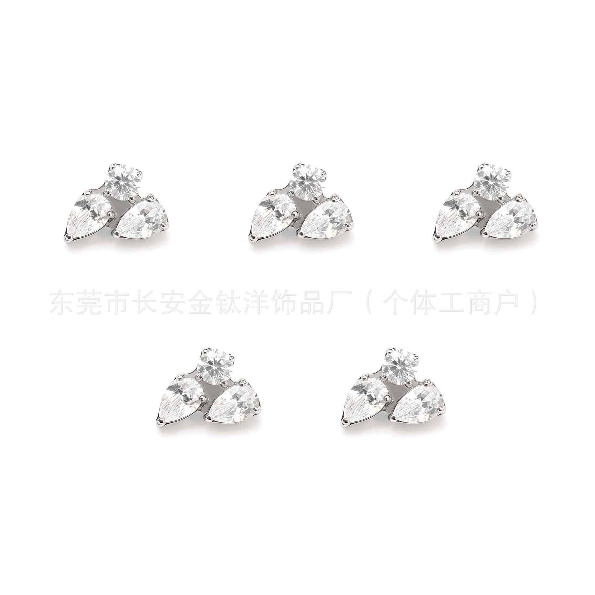 F136 Titanium Water Drop Zirconia Labret Stud Ear Lip Nose Ear Bone Piercing Jewelry G23 Titanium Alloy - Image 5