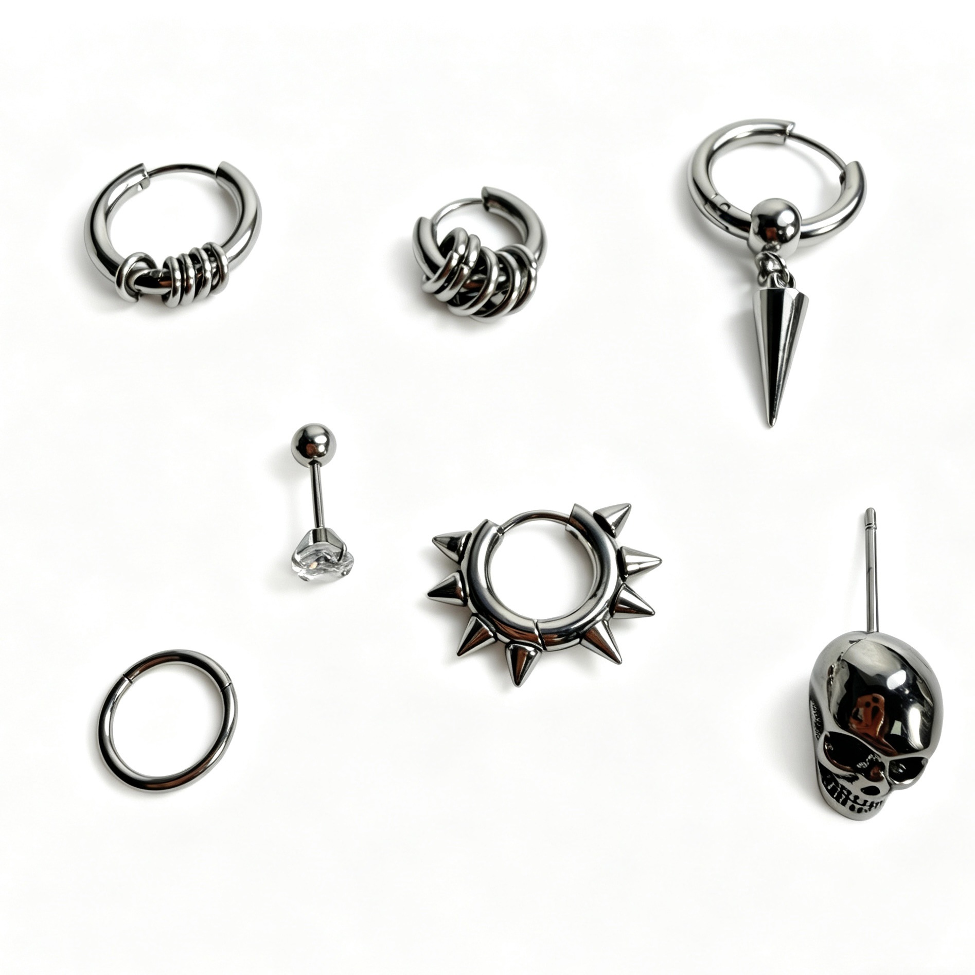 Ear Bone Studs Titanium Steel Plain Dark Black Earrings Hoop Studs for Helix Tragus Conch Piercing - Image 5