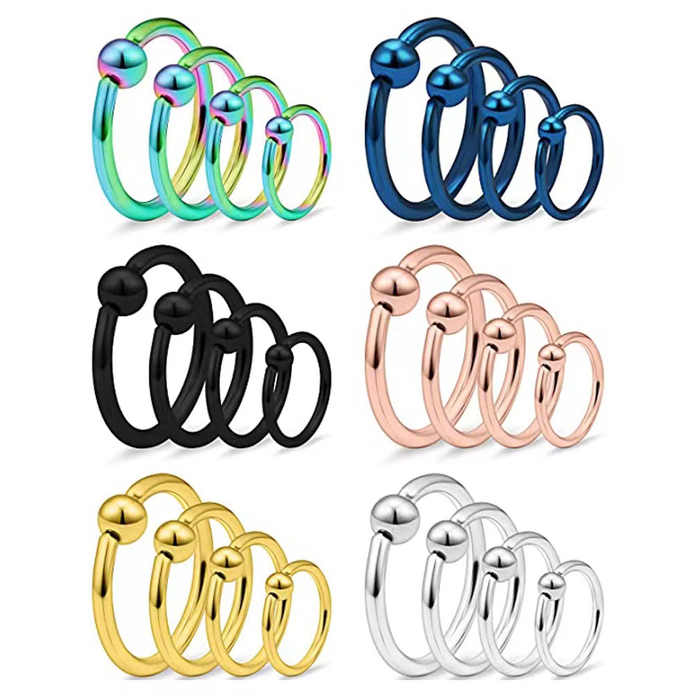 G23 Titanium Clip Ball Ring F136BCR Multi-Purpose Nose Ring Earrings Universal Ring Titanium Piercing Jewelry - Image 5