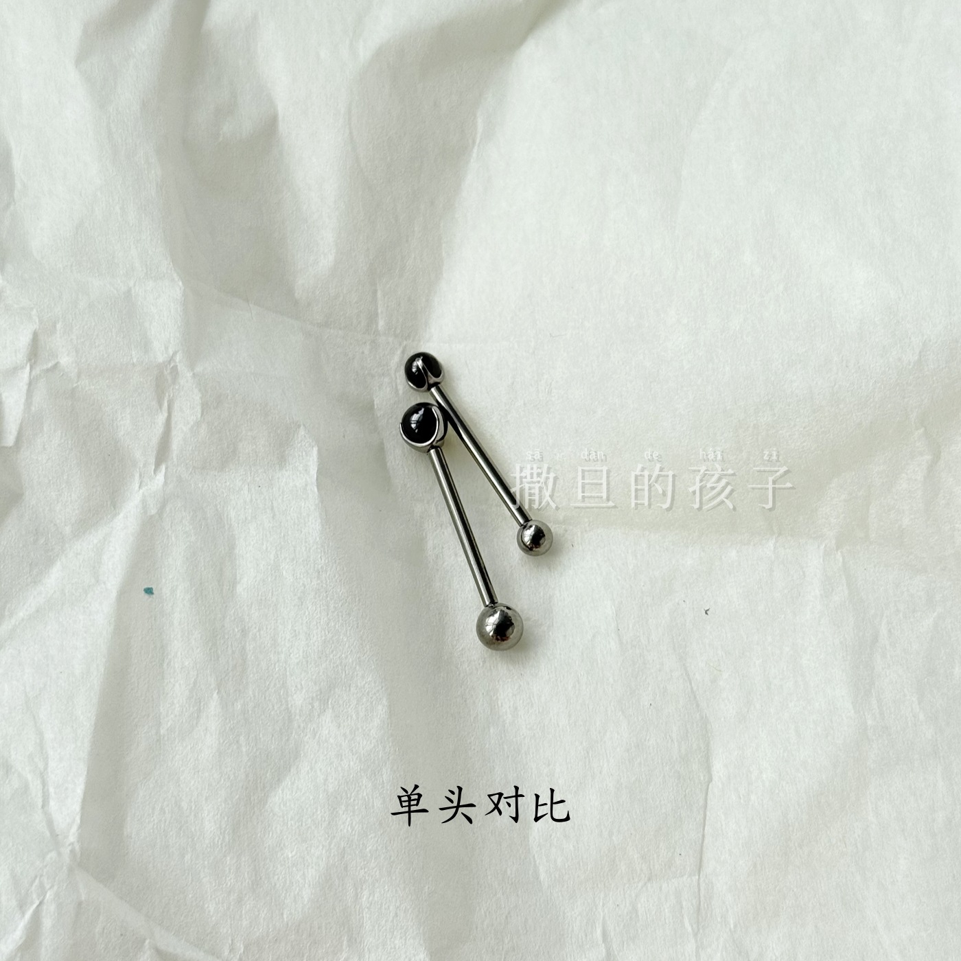 F136 Titanium Alloy Tongue Piercing Black White Zircon Comfortable Internal Thread Ball Tongue Barbell - Image 4