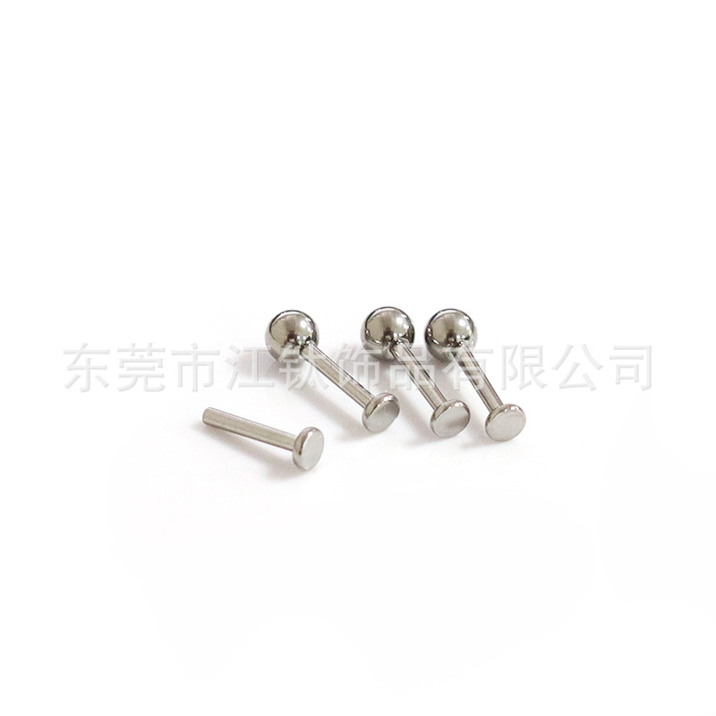 F136 Titanium Lip Nail Rod 3mm Base Inner Tooth Ear Bone Flat Bottom Rod G23 Titanium Alloy Body Piercing Jewelry Earrings - Image 3