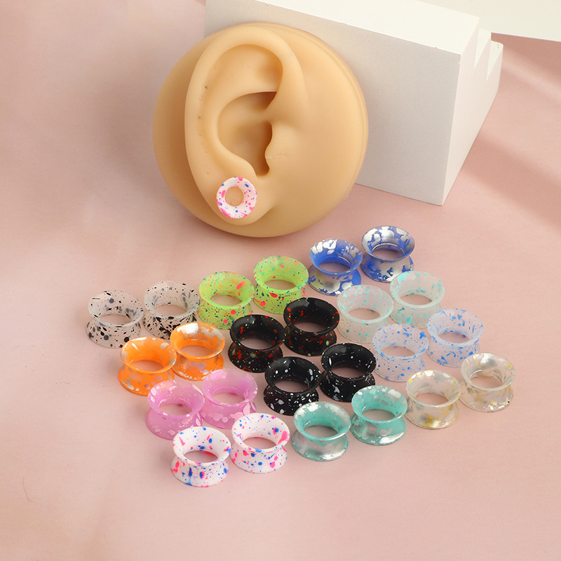 Silicone Ear Expander Tunnel Multi-Color Auricle Piercing Jewelry 25mm for Men Women - Image 4