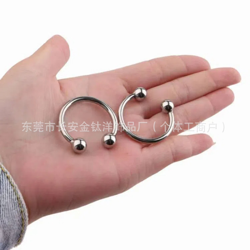 G23 Titanium Externally Threaded Pointed Cone Ball Horseshoe Nose Ring Earring Body Piercing Jewelry - Image 4