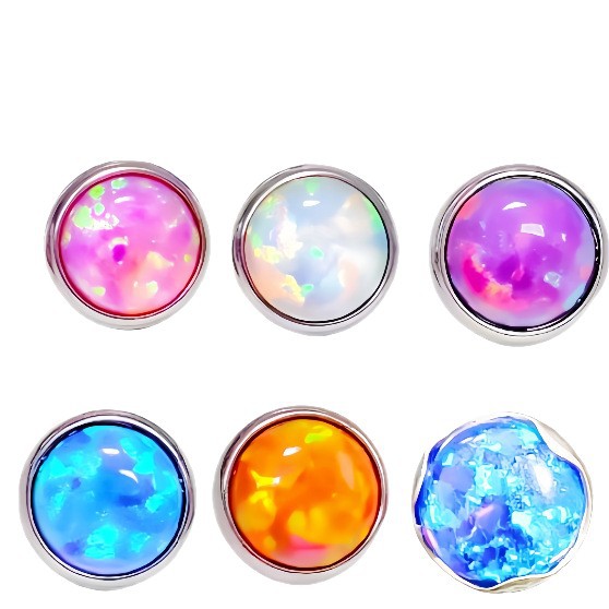 G23 Titanium Alloy External Thread Wave Opal Lip Nail Eyebrow Ear Bone Body Piercing Jewelry Wholesale - Image 5