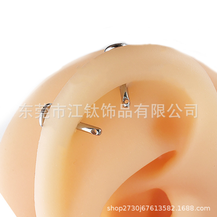 F136 Titanium Side Threaded Ear Bone Nail G23 Titanium Alloy Body Piercing Earrings - Image 2
