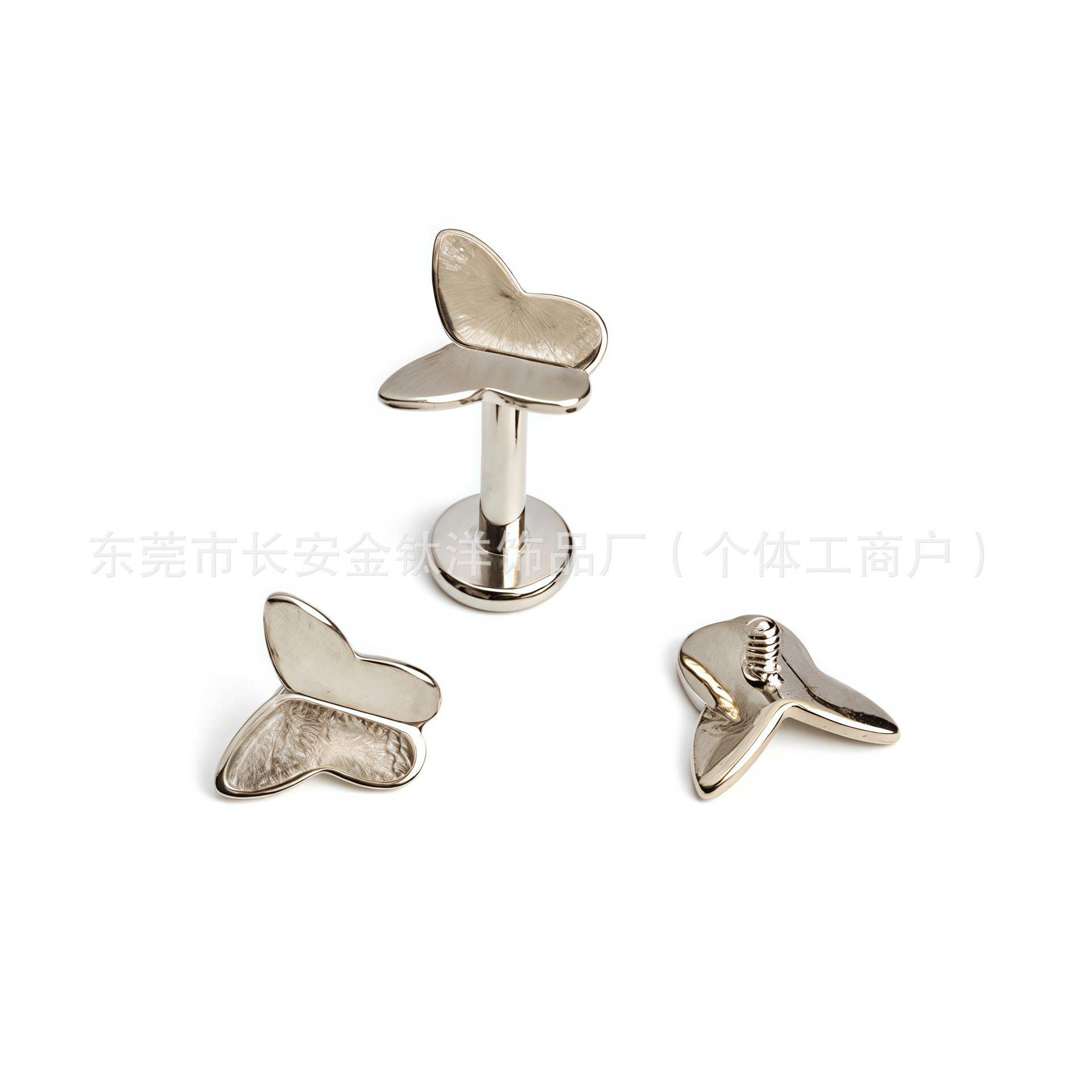 F136 Titanium Smooth Butterfly Internally Threaded Ear Nail Ear Bone Nail Cochlea G23 Titanium Alloy Body Piercing Jewelry - Image 5