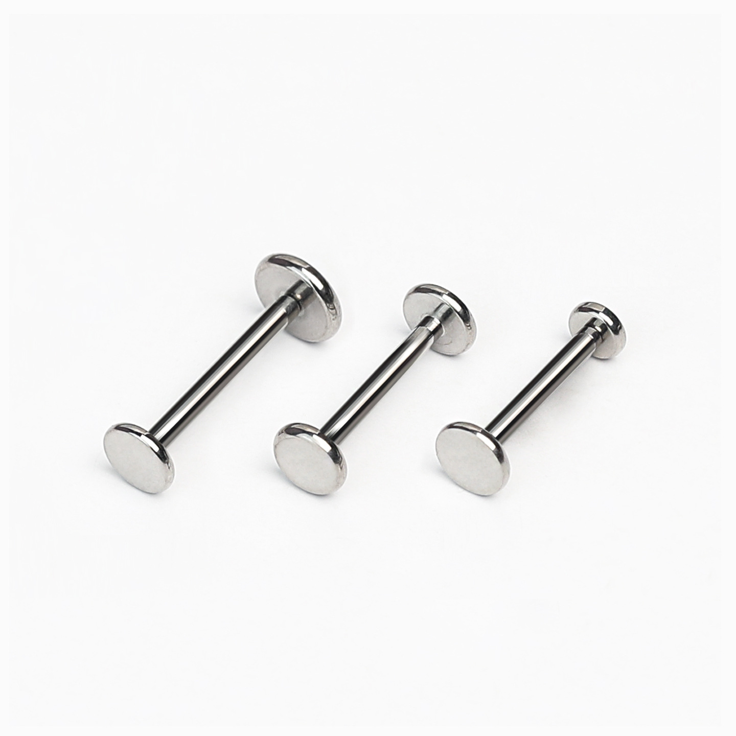 F136 Titanium Flat Lip Stud Labret Internally Threaded 0.9mm Round Disc Head Ear Bone Piercing Jewelry - Image 3