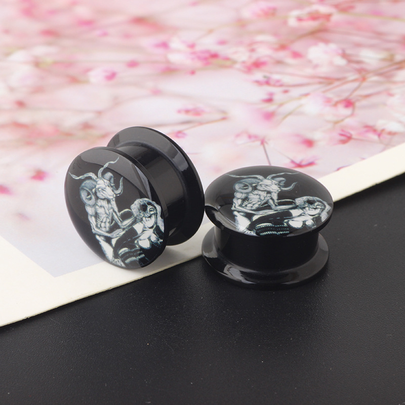 Acrylic Auricle Ear Expansion Piercing Jewelry Animal Horn Cactus Style Stainless Steel - Image 4