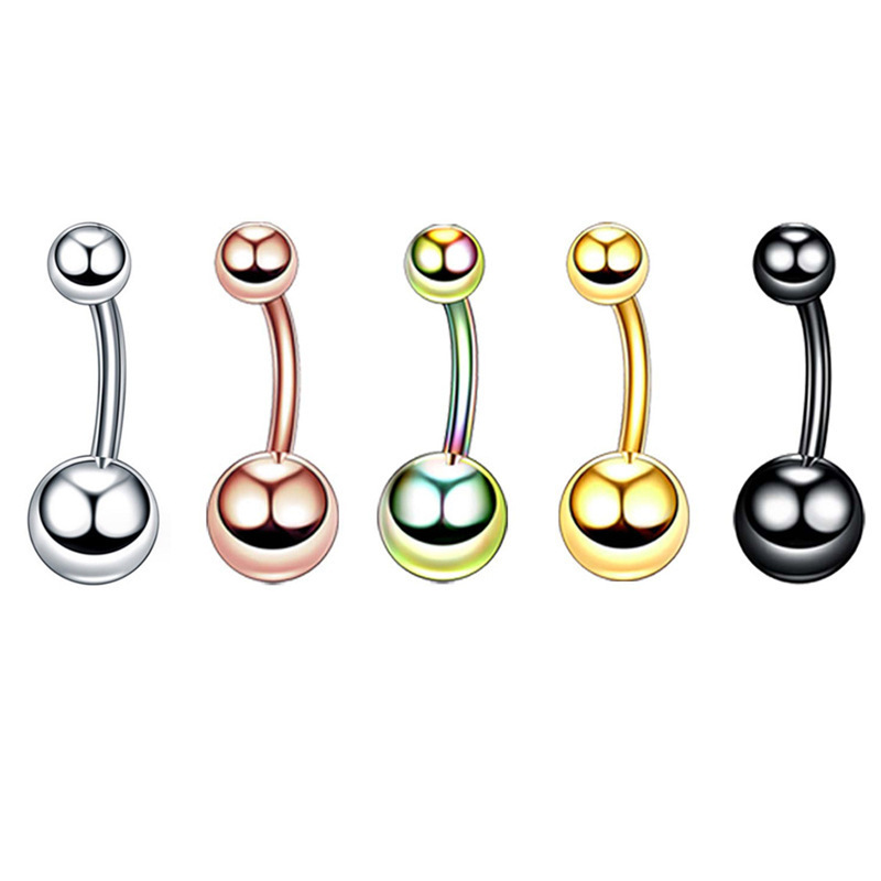 G23 Titanium Double Ball Navel Ring with CZ Diamond - 1.6mm 14G Belly Button Piercing Jewelry - Image 4