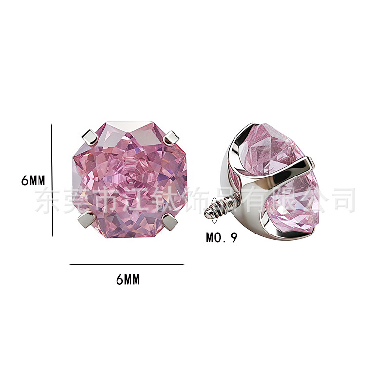 G23 Titanium Bouquet Zircon Ear Bone Nail Cochlear Stud Earring - ASTM F136 Body Piercing Jewelry - Image 2