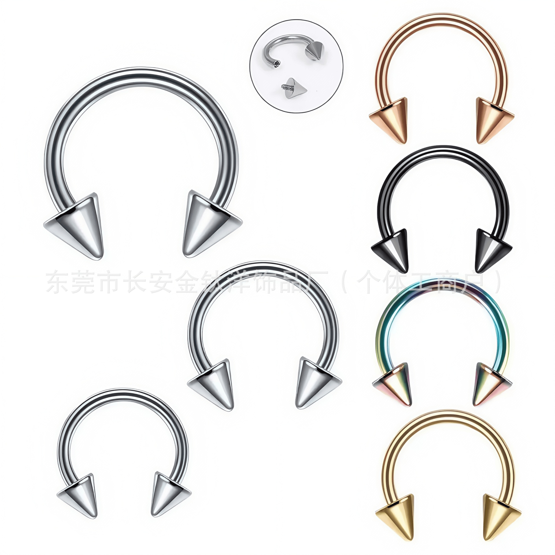 F136 Titanium Internally Threaded Devil Nose Ring Pointed Cone Septum Lip Ring G23 Titanium Alloy Piercing Jewelry Ear Stud - Image 2