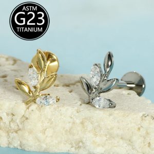 G23 Titanium Alloy Lip Piercing Jewelry Luxury High-End Internally Threaded Screw Rod Labret Stud Cochlear Ear Bone Nail