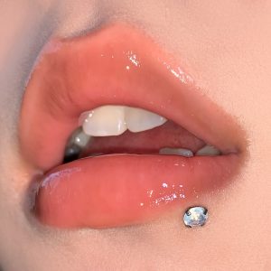 Flash Opal Lip Nail Steel Titanium Internal Thread Lip Piercing Jewelry Straight Barbell for Hot Girl Body Jewelry Wholesale