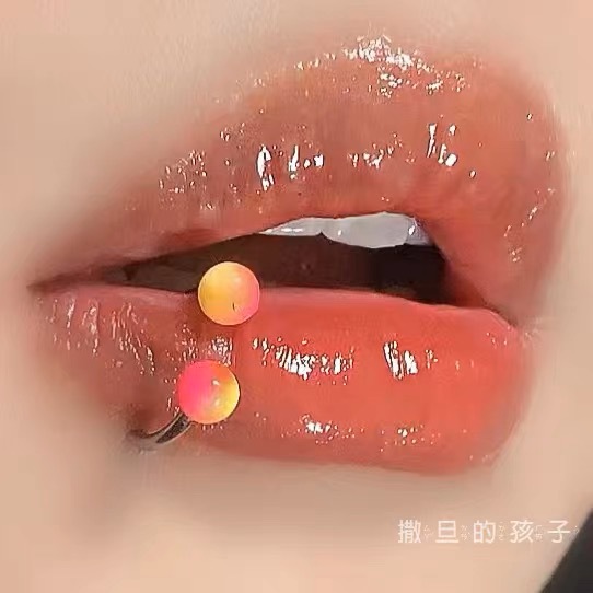 1.2mm Thick Acrylic Gradient Lip Ring Hoop 12mm Inner Diameter 316L Surgical Steel Lip Piercing Jewelry for Women - Image 4