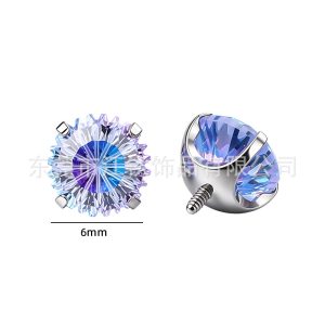 G23 Titanium Round Bottom Toothed Edge Ferris Wheel Ear Stud Lip Stud Body Piercing Jewelry