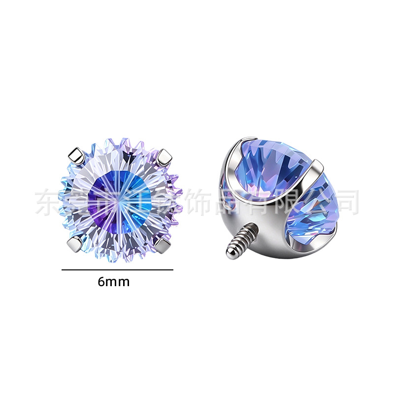 G23 Titanium Round Bottom Toothed Edge Ferris Wheel Ear Stud Lip Stud Body Piercing Jewelry - Image 2