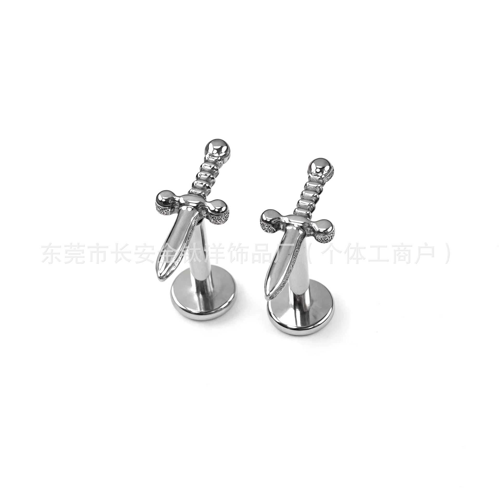 F136 Titanium Cross Sword Internally Threaded Ear Nail Lip Nail Body Piercing Jewelry Wholesale - Image 3