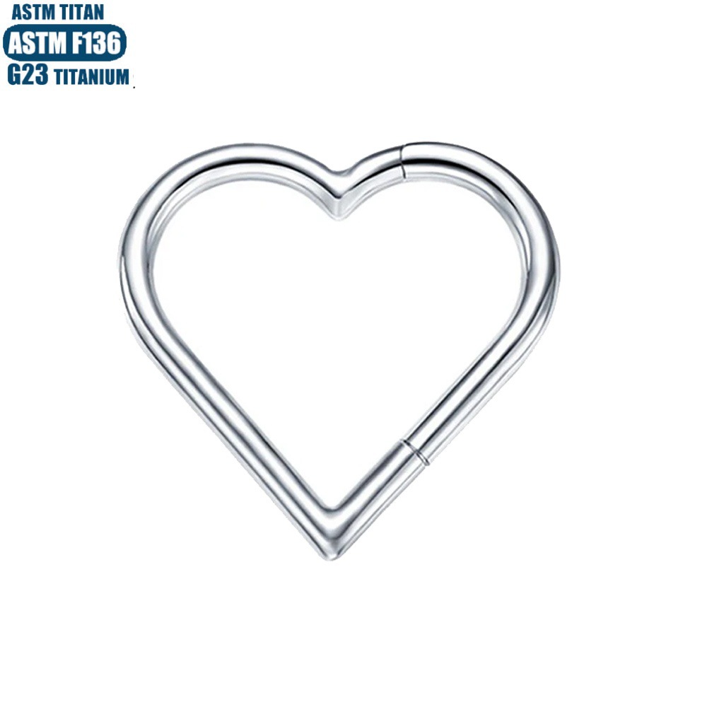 G23 Titanium Alloy Heart-Shaped Earrings Seamless Open Ring Hinge Septum Ring Ear Piercing Jewelry - Image 2