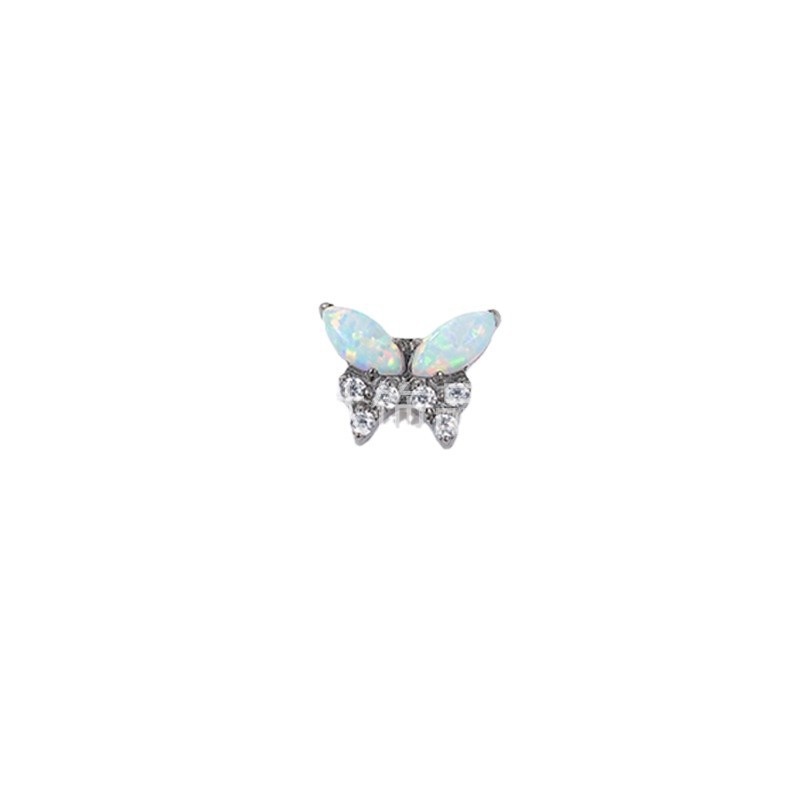G23 Titanium Butterfly Opal Lip Labret Stud Cartilage Ear Piercing Jewelry - Image 5