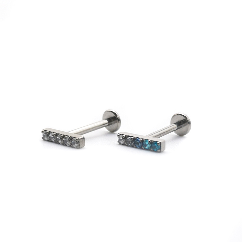 F136 Lip Nail Inlaid Diamond Ear Bone Nail G23 Titanium Alloy Body Piercing Jewelry Customization with Drawings and Samples - Image 5
