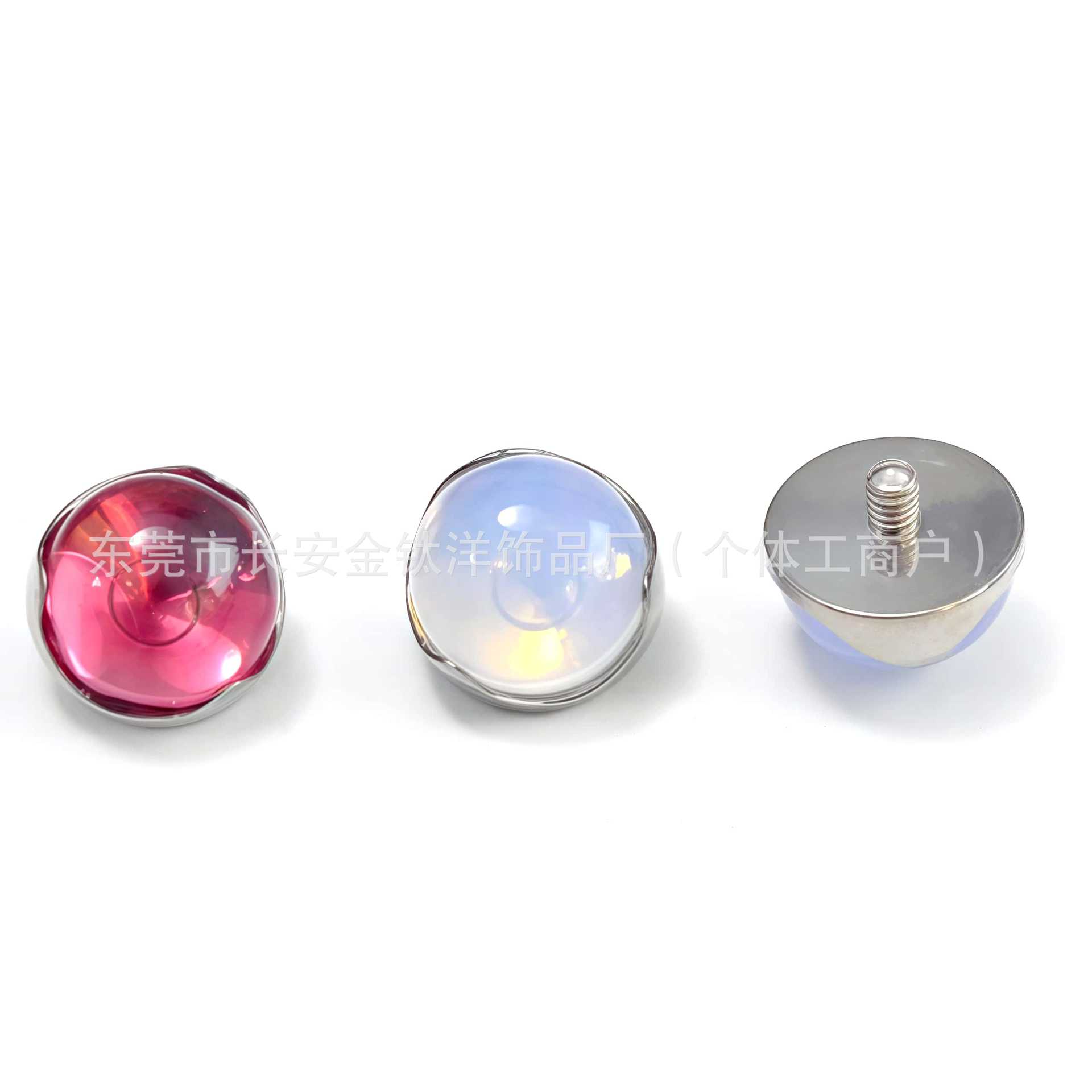 F136 Titanium Wave Edge Opal Flat Base Lip Ear Cartilage Barbell Piercing Jewelry - Image 3