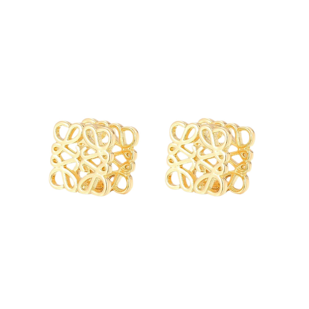 New French Pattern Square Hollow Earrings Light Luxury Temperament High-end Ear Pin Fashion All-match Women's Earrings - Image 5
