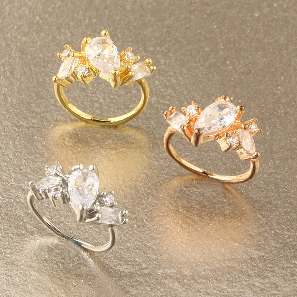European American Zircon Nose Ring Nose Nail Piercing Jewelry Ear Bone Nail Ear Bone Ring Cartilage Earrings Stud Flower Copper - Image 5