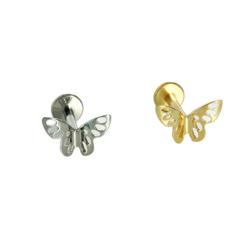 G23 Titanium Butterfly Lip Studs - Labret Nose Ear Cartilage Piercing Jewelry Wholesale New Model - Image 5