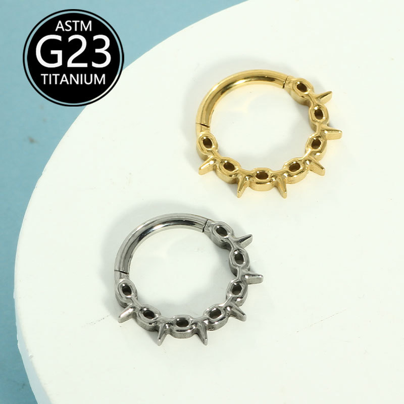 G23 Titanium Septum Hollow Nose Ring Nose Nail Ear Bone Nail Jewelry Wholesale - Image 3
