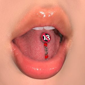 18+ Chain Tongue Piercing Barbell Removable Titanium Steel Unisex Hot Girl Punk Style
