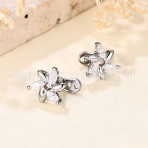 Star Shape Zircon Inlaid Implant Nail 316L Stainless Steel Body Piercing Jewelry