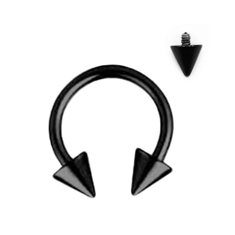 G23 Titanium Internal Thread U-Shaped Horseshoe Ring 14G 16G Body Piercing Jewelry - Image 3