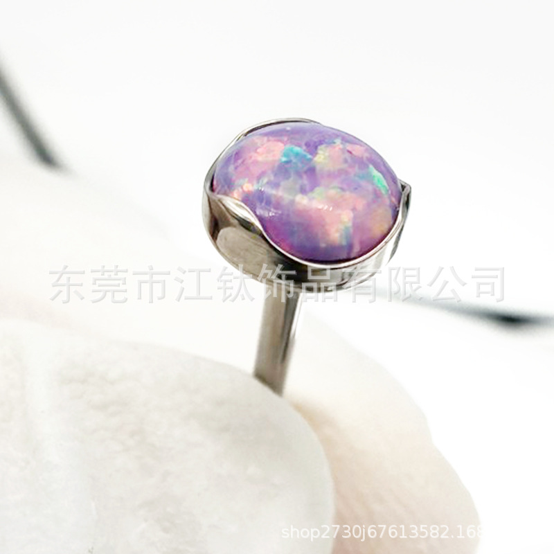 G23 Titanium Opal Lip Nail Navel Nail Tongue Nail Piercing Jewelry JT233 - Image 2