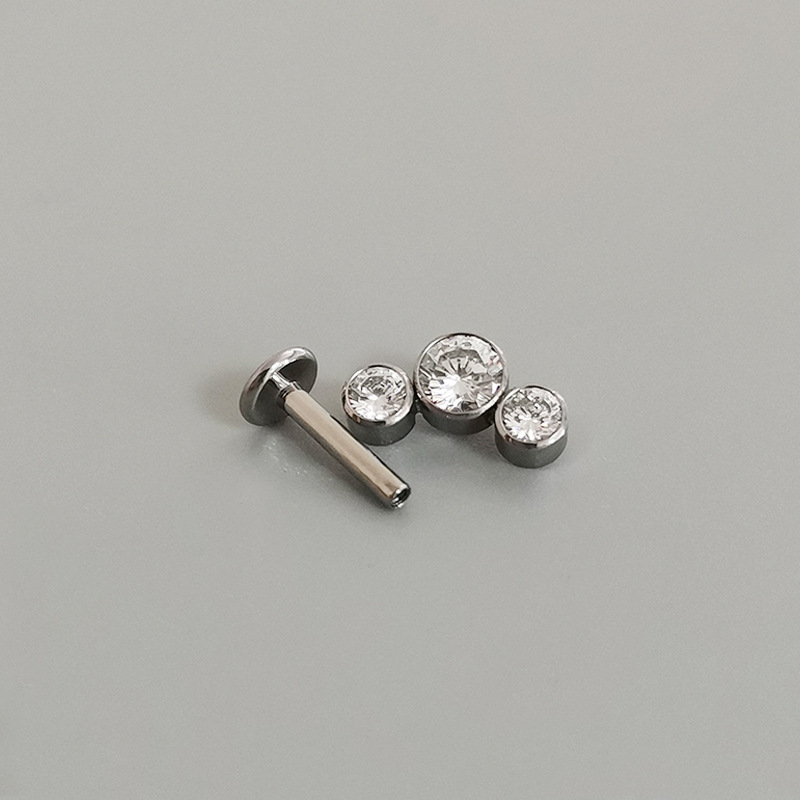 G23 Titanium Ear Bone Nail Lip Nail Flat Bottom Rod 1.2mm (16G) 12mm Internal Thread Piercing Jewelry - Image 3
