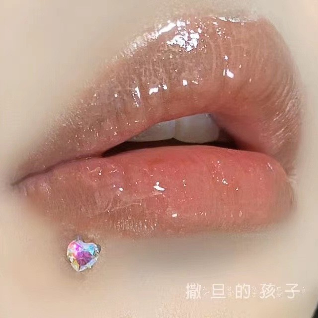 Love Zircon Purple Heart Labret Lip Ring 12mm Bar 1.2mm Gauge Internal Thread 316L Surgical Steel - Image 4