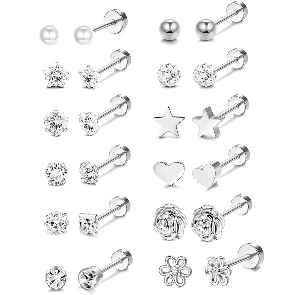 Stainless Steel Earrings Set Geometric Flower Earrings for Women Fashion Drop Shipping - Image 2
