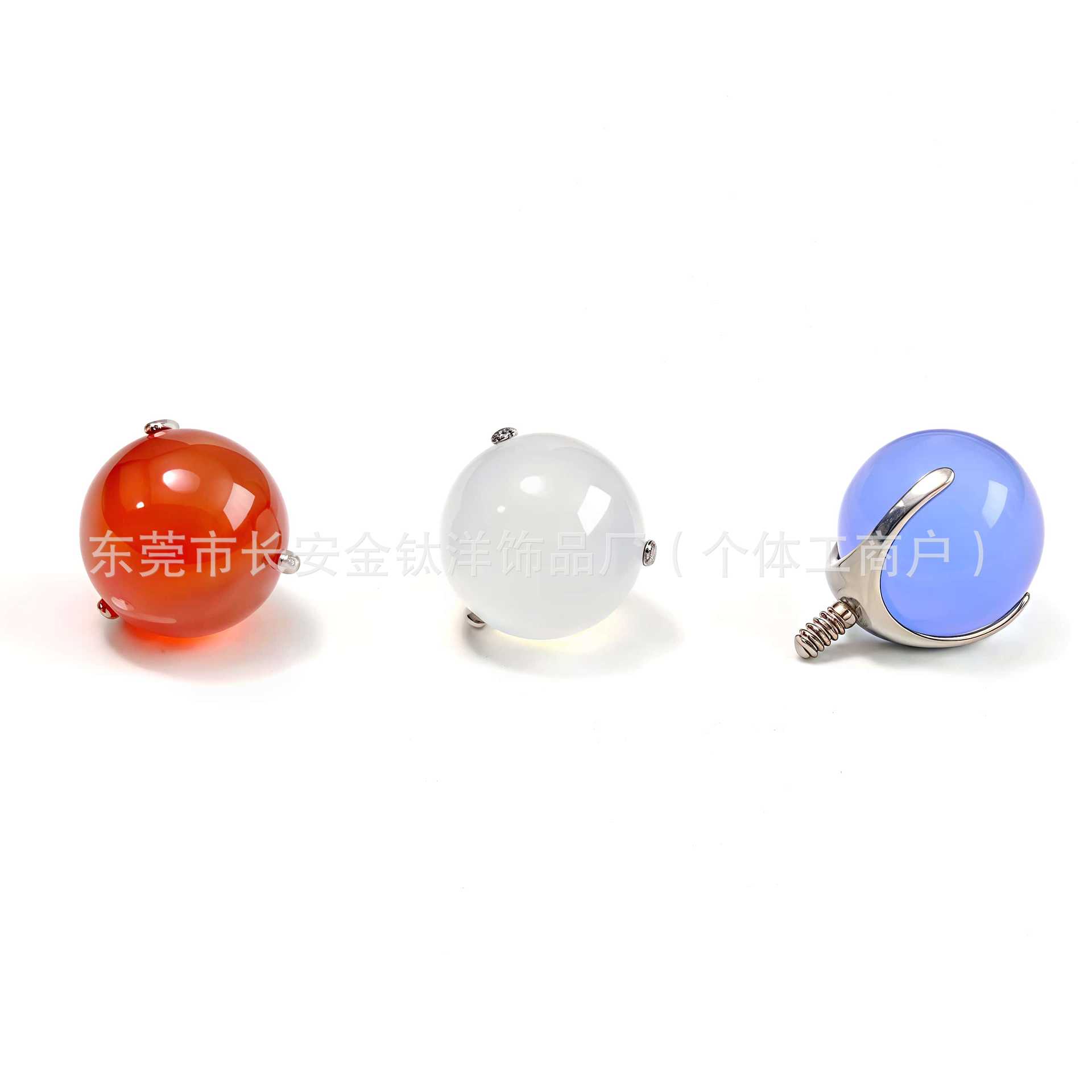 F136 Titanium Inner Thread Three-Claw Agate Ball Labret Stud Tongue Nail Lip Nail Ear Cartilage Piercing Jewelry - Image 2