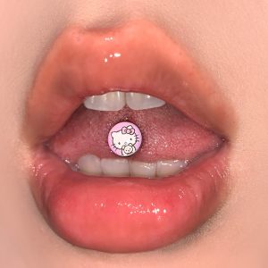 Hello Kitty Tongue Barbell 316L Surgical Steel External Thread Tongue Piercing Jewelry Wholesale