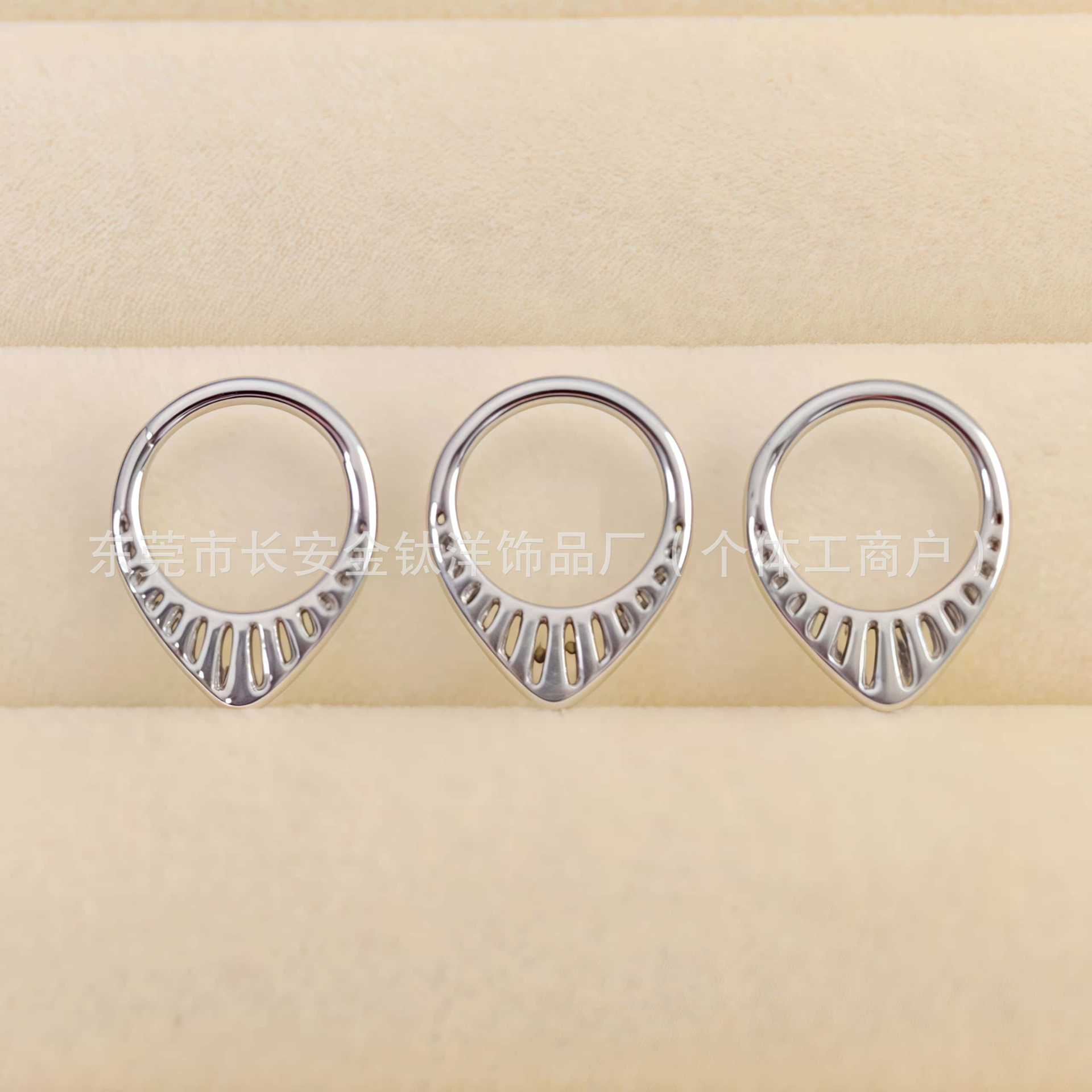 F136 Titanium Drop-Shaped Cut Out Closed Ring Pinless Hoop Earrings Nose Ring Seamless Ring G23 Titanium Alloy Piercing Jewelry - Image 4