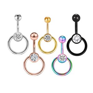 Korean Style Stainless Steel Belly Button Ring with Tulip Design - Navel Piercing Jewelry Wholesale