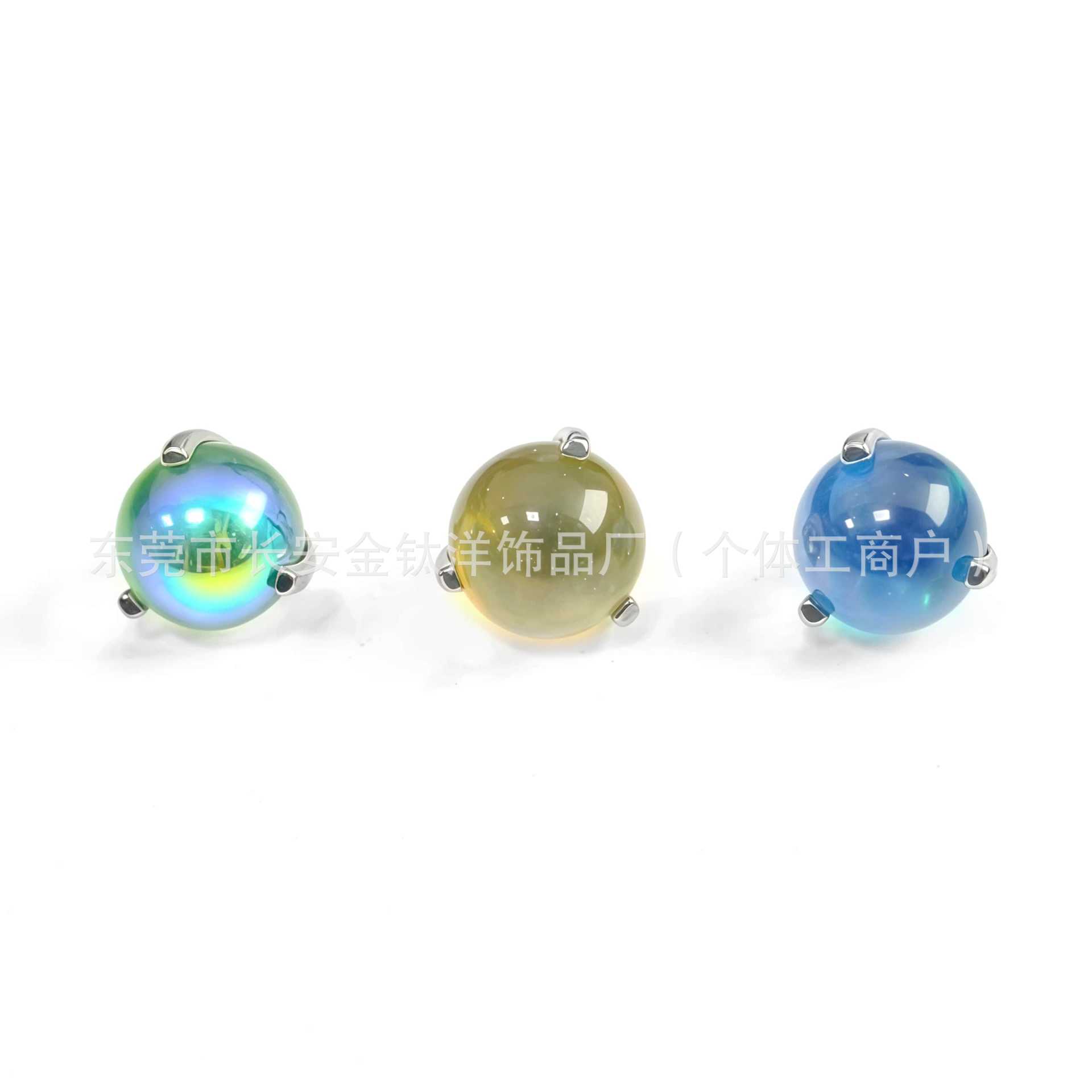 F136 Titanium Three-Claw Round Ball Coated Colorful Transfer Beads Lip Nails Tongue Nails Earrings - Image 4